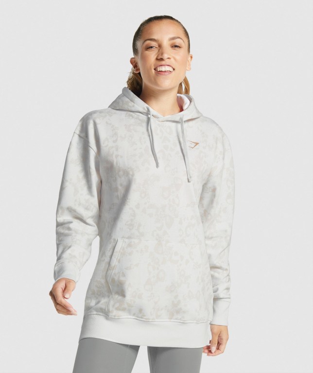 Sudadera Con Capucha Gymshark Animal Graphic Mujer Blancos Creme | F9kruDOh56h