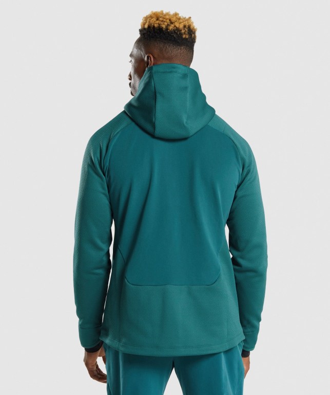 Sudadera Con Capucha Gymshark Apex Zip Hombre Turquesa | LpbGi8f6lyi