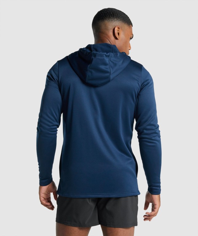 Sudadera Con Capucha Gymshark Arrival Zip Up Hombre Azul Marino | LcL4TFJH6Ie