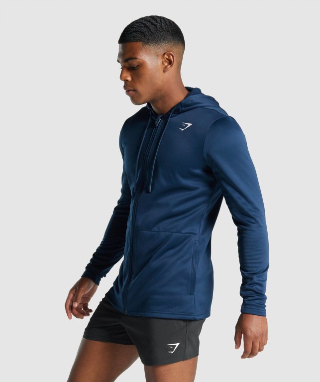 Sudadera Con Capucha Gymshark Arrival Zip Up Hombre Azul Marino | LcL4TFJH6Ie