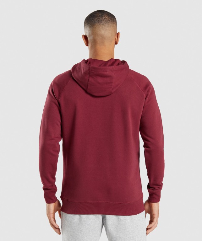 Sudadera Con Capucha Gymshark Crest Hombre Vino Rojos | 2FFJaH5iEU8