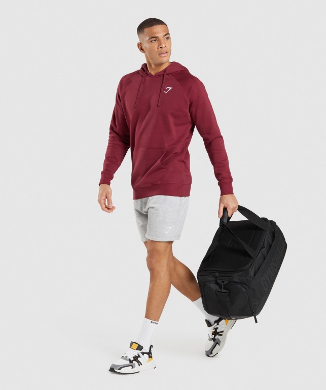 Sudadera Con Capucha Gymshark Crest Hombre Vino Rojos | 2FFJaH5iEU8