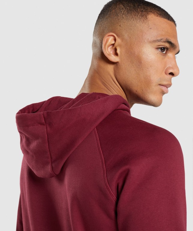 Sudadera Con Capucha Gymshark Crest Hombre Vino Rojos | 2FFJaH5iEU8