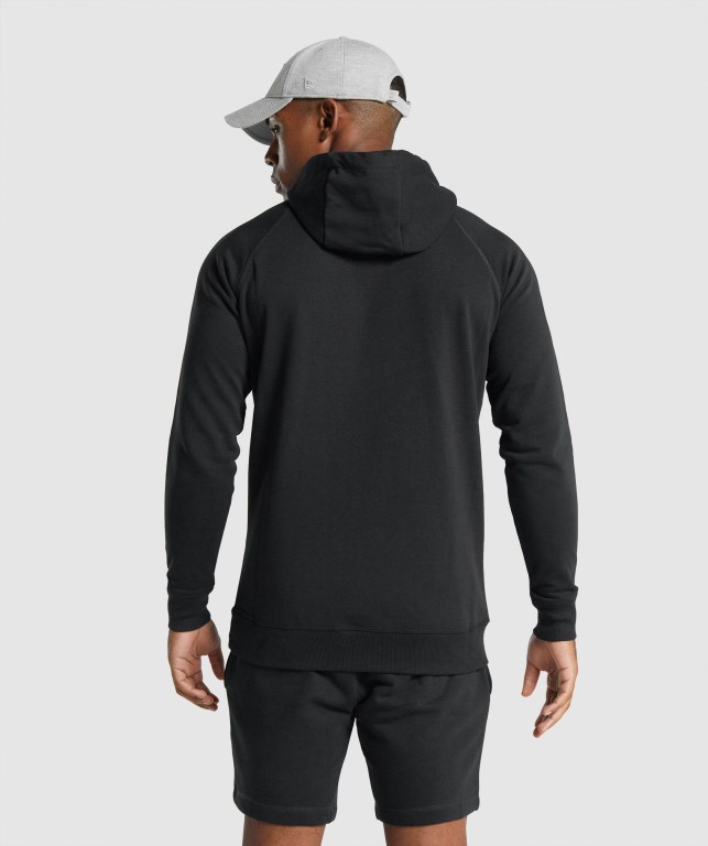 Sudadera Con Capucha Gymshark Crest Hombre Negros | KIC79smscae