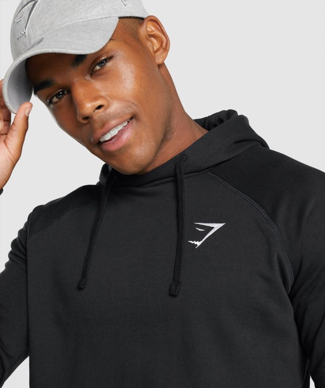 Sudadera Con Capucha Gymshark Crest Hombre Negros | KIC79smscae