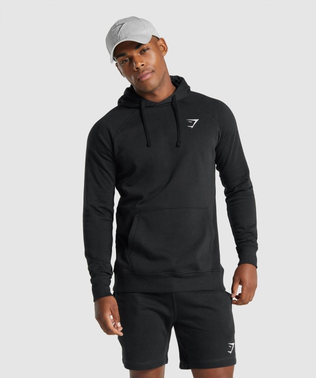 Sudadera Con Capucha Gymshark Crest Hombre Negros | KIC79smscae