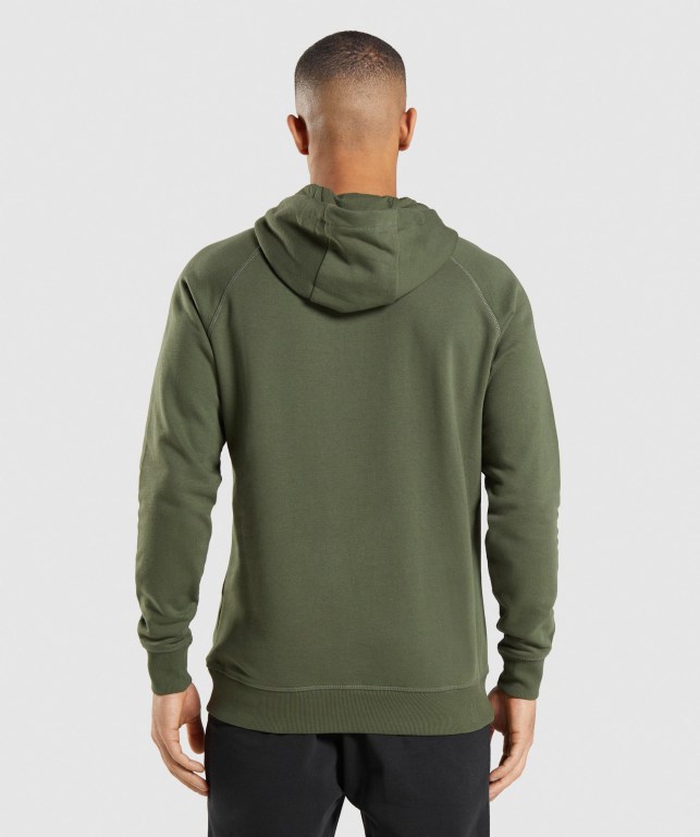 Sudadera Con Capucha Gymshark Crest Hombre Verde Oliva | Qr3m1VvlIaE