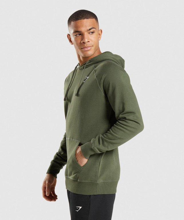 Sudadera Con Capucha Gymshark Crest Hombre Verde Oliva | Qr3m1VvlIaE