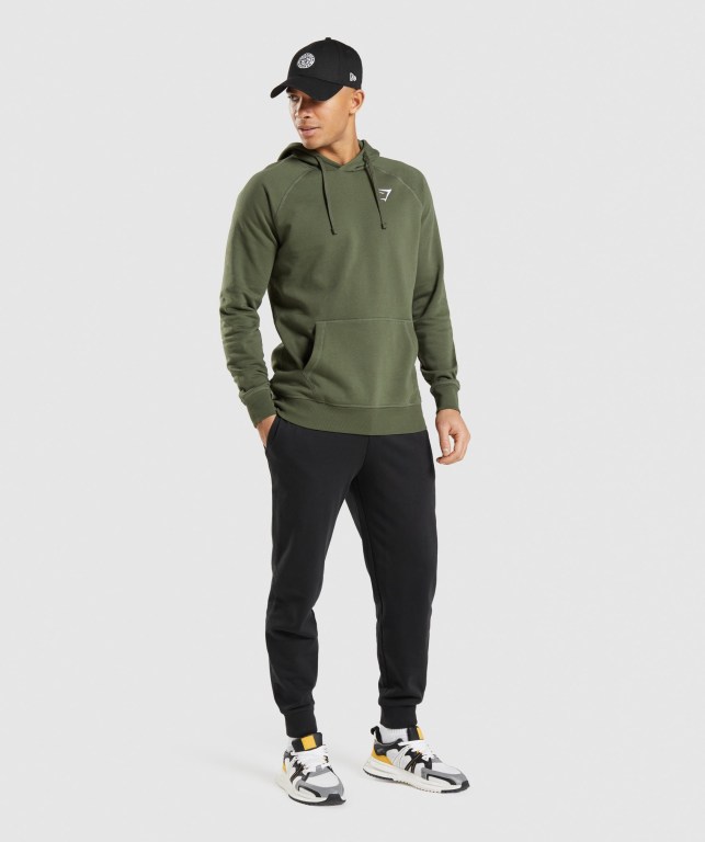 Sudadera Con Capucha Gymshark Crest Hombre Verde Oliva | Qr3m1VvlIaE