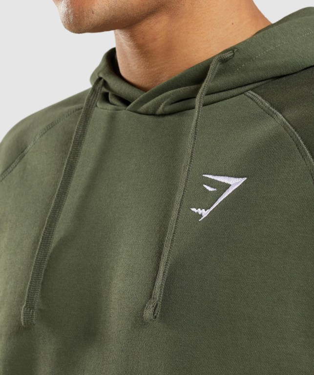 Sudadera Con Capucha Gymshark Crest Hombre Verde Oliva | Qr3m1VvlIaE