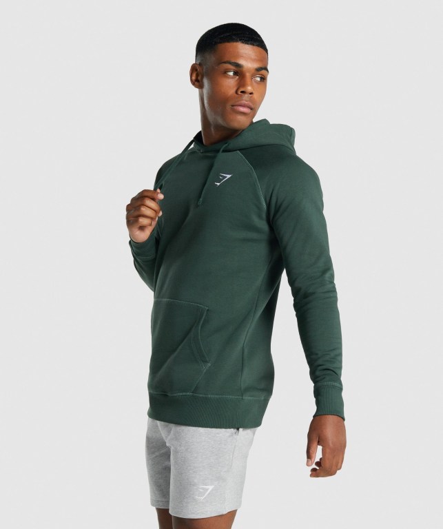 Sudadera Con Capucha Gymshark Crest Hombre Verdes Oscuro | g72lphAOtGz