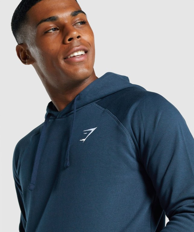 Sudadera Con Capucha Gymshark Crest Hombre Azul Marino | iubGdGy5WYd