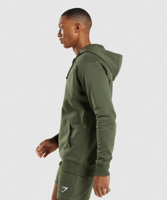 Sudadera Con Capucha Gymshark Crest Zip Up Hombre Verde Oliva | 3GxNIFkxF2c