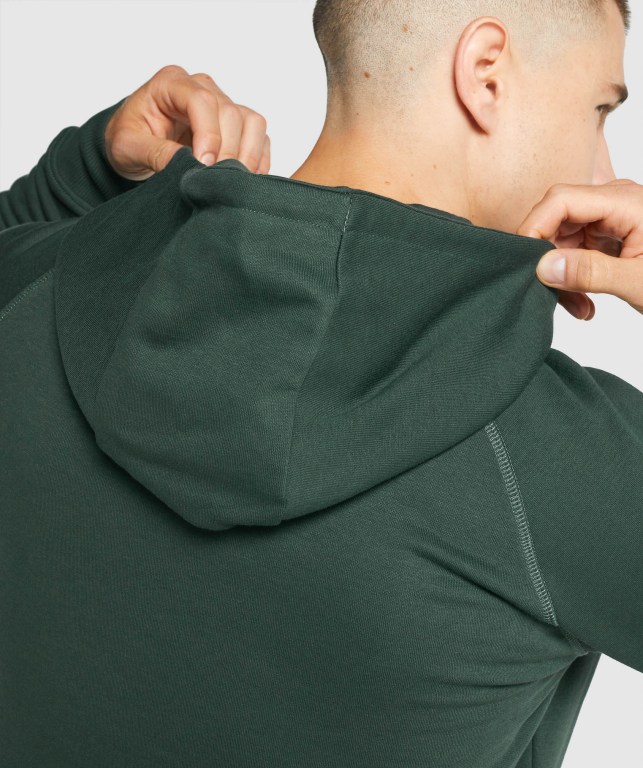 Sudadera Con Capucha Gymshark Crest Zip Up Hombre Verdes Oscuro | z9zatucH5Q7