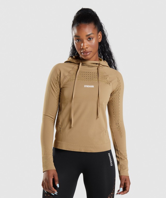 Sudadera Con Capucha Gymshark Energy Seamless Mujer Marrom | 2jQBfYTwSUn