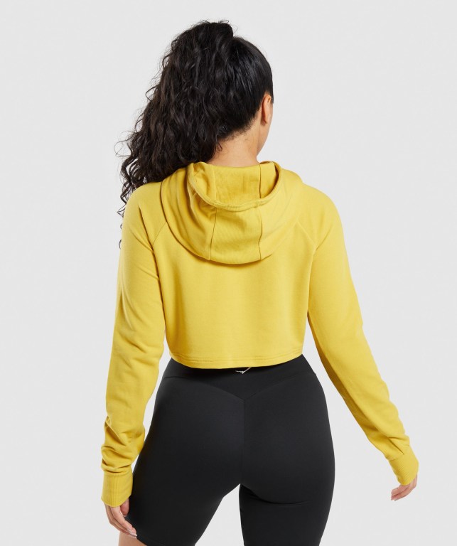 Sudadera Con Capucha Gymshark Entrenamiento Cropped Mujer Amarillos | 4OhVg7Ok9m3