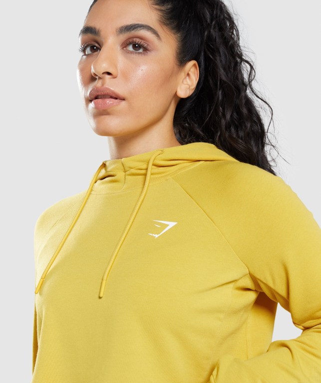 Sudadera Con Capucha Gymshark Entrenamiento Cropped Mujer Amarillos | 4OhVg7Ok9m3