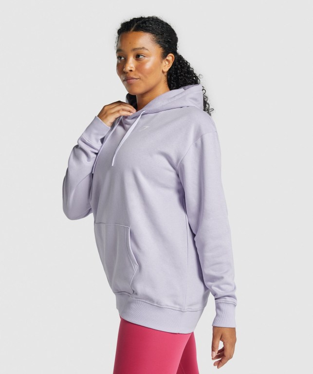 Sudadera Con Capucha Gymshark Entrenamiento Oversized Mujer Morados Claro | 4VObUwakI9R