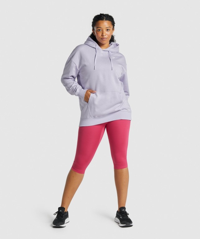 Sudadera Con Capucha Gymshark Entrenamiento Oversized Mujer Morados Claro | 4VObUwakI9R