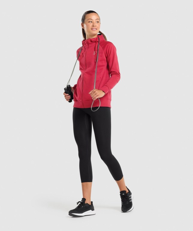 Sudadera Con Capucha Gymshark Entrenamiento Zip Up Mujer Vino | 5CnURcvqFPL