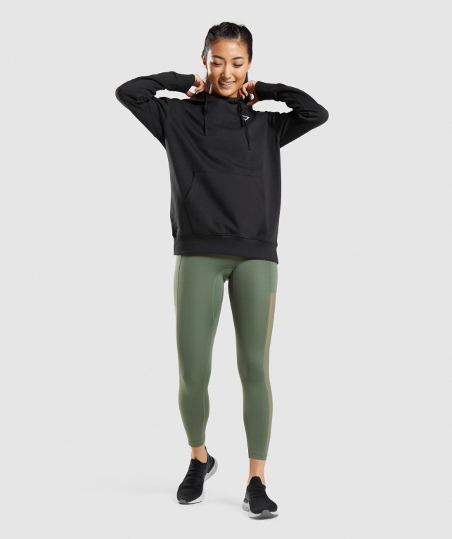 Sudadera Con Capucha Gymshark Entrenamiento Oversized Mujer Negros | 87TCKmsgpq2