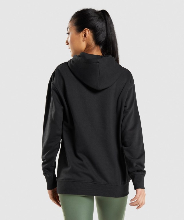 Sudadera Con Capucha Gymshark Entrenamiento Oversized Mujer Negros | 87TCKmsgpq2