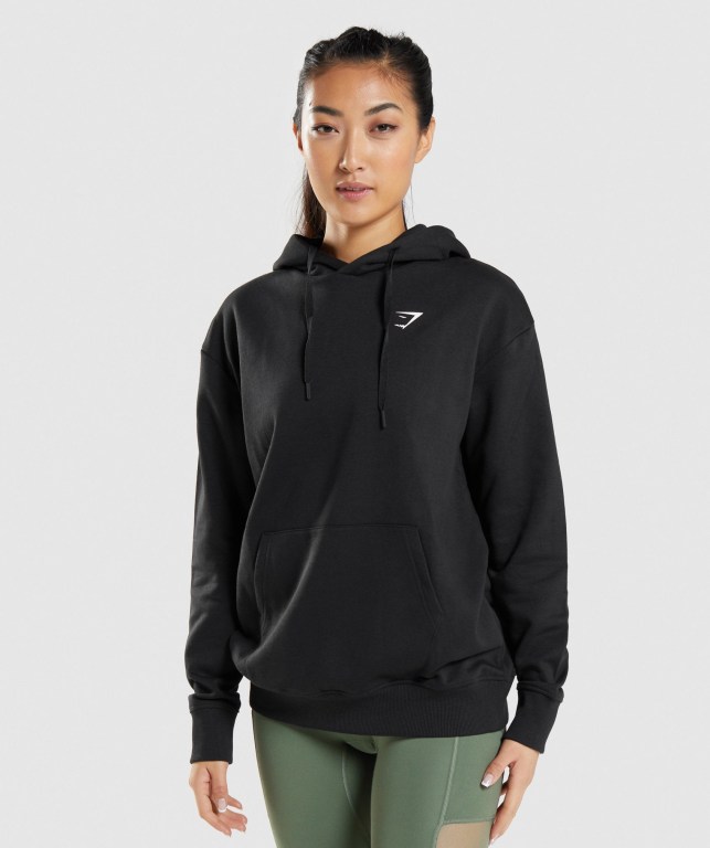 Sudadera Con Capucha Gymshark Entrenamiento Oversized Mujer Negros | 87TCKmsgpq2