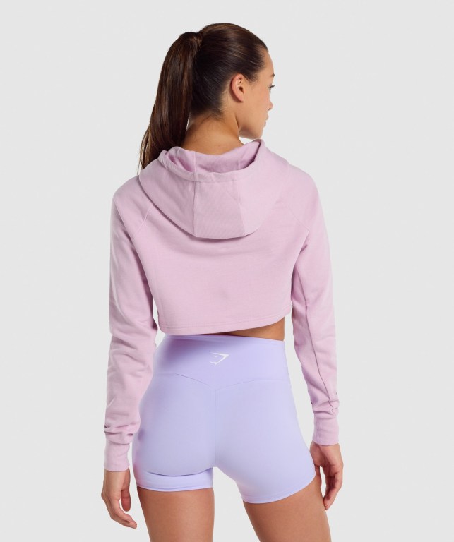 Sudadera Con Capucha Gymshark Entrenamiento Cropped Mujer Rosas Claro | AnskKfCHdHk