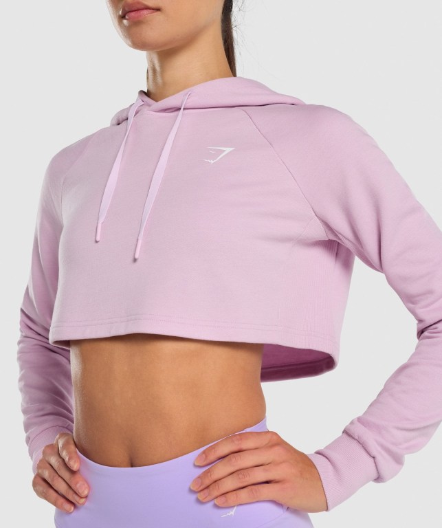 Sudadera Con Capucha Gymshark Entrenamiento Cropped Mujer Rosas Claro | AnskKfCHdHk