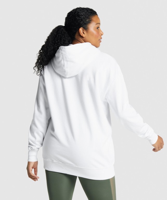 Sudadera Con Capucha Gymshark Entrenamiento Oversized Mujer Blancos | GL8CaSuA9Go