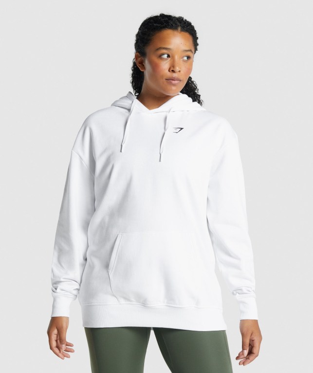 Sudadera Con Capucha Gymshark Entrenamiento Oversized Mujer Blancos | GL8CaSuA9Go