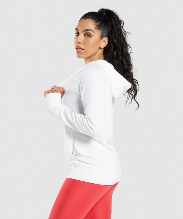 Sudadera Con Capucha Gymshark Entrenamiento Mujer Blancos | KW4K4vDDmWg