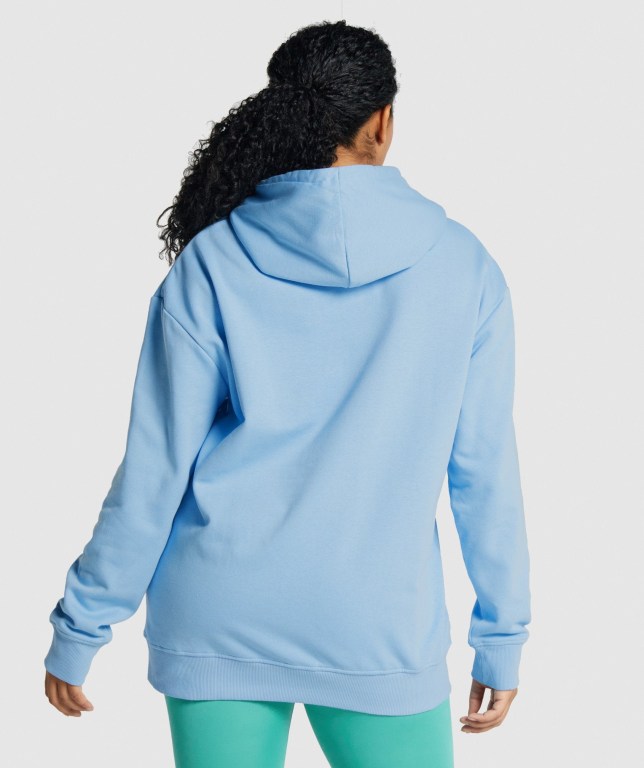 Sudadera Con Capucha Gymshark Entrenamiento Oversized Mujer Azules Claro | PFr6Y7sag9A