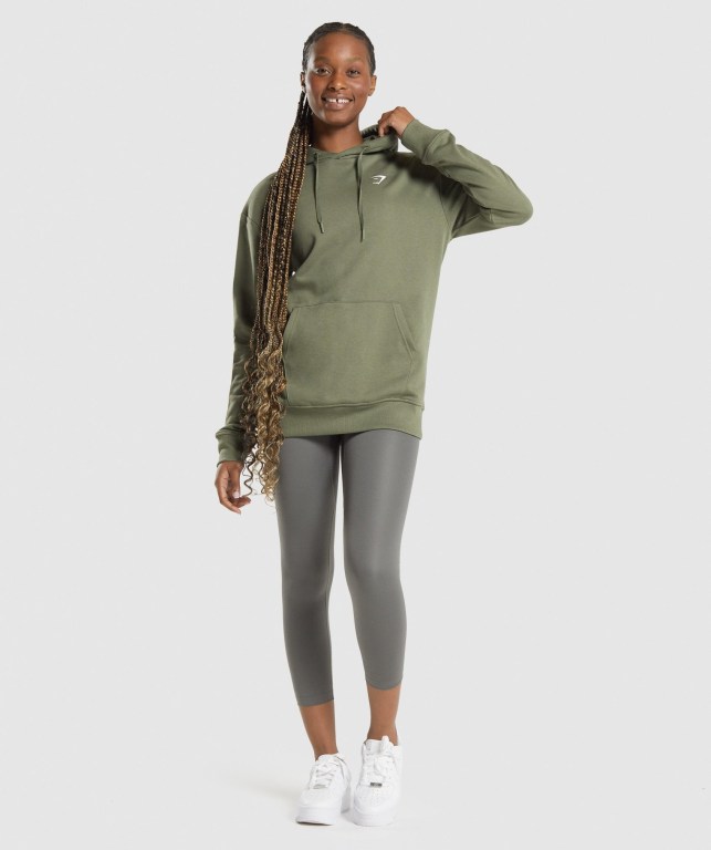 Sudadera Con Capucha Gymshark Entrenamiento Oversized Mujer Verdes | TL2UBXSeI6R