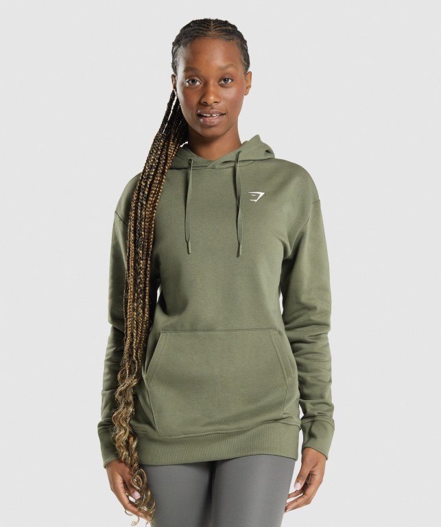 Sudadera Con Capucha Gymshark Entrenamiento Oversized Mujer Verdes | TL2UBXSeI6R