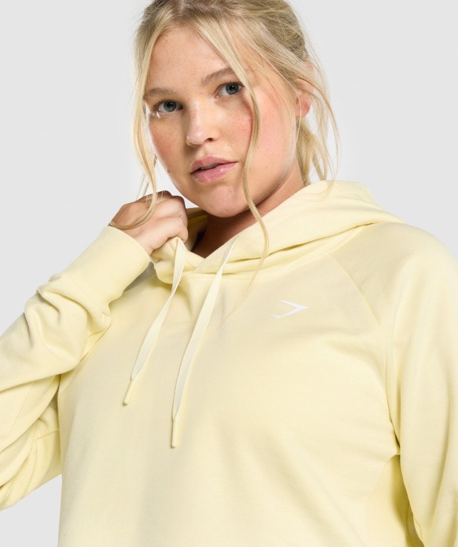 Sudadera Con Capucha Gymshark Entrenamiento Cropped Mujer Amarillos Claro | iWojItoSSUn