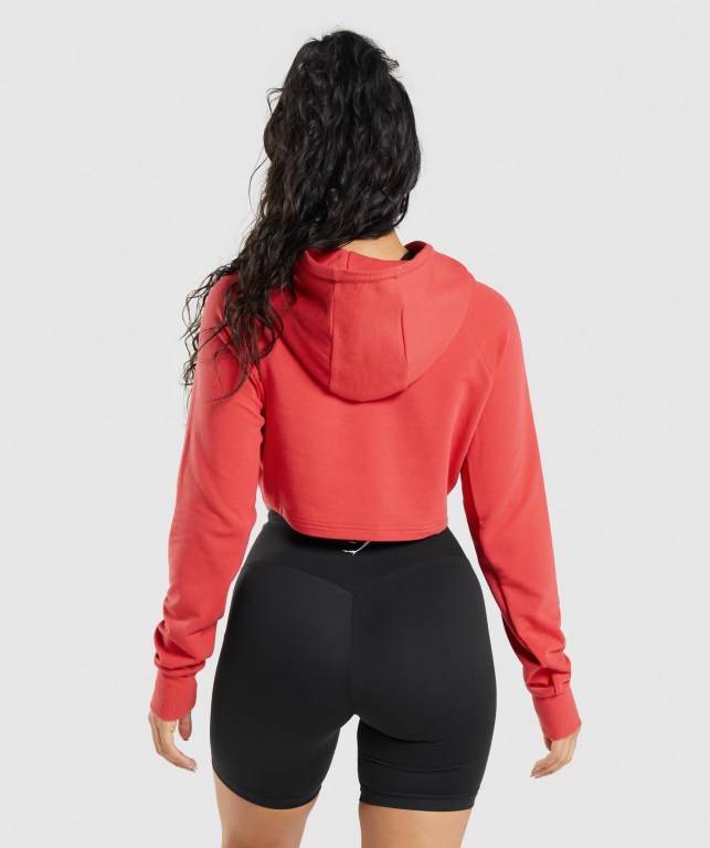 Sudadera Con Capucha Gymshark Entrenamiento Cropped Mujer Rojos | iugfGoDWTlj