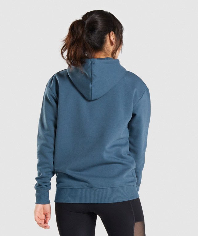 Sudadera Con Capucha Gymshark Entrenamiento Oversized Mujer Turquesa | uAnCfxlCRFm