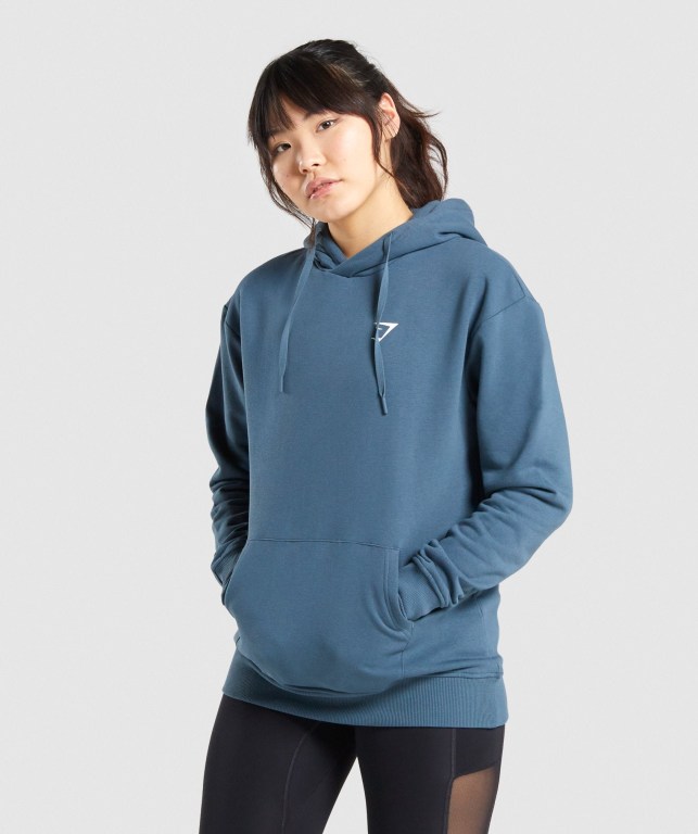 Sudadera Con Capucha Gymshark Entrenamiento Oversized Mujer Turquesa | uAnCfxlCRFm