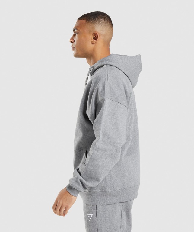 Sudadera Con Capucha Gymshark Essential Oversized Zip Up Hombre Grises | RnBp89UdP8L