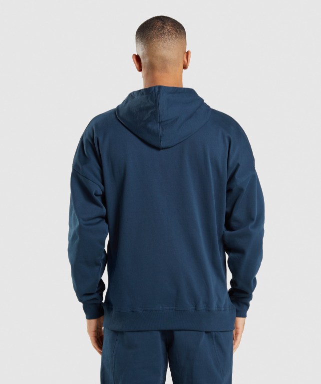 Sudadera Con Capucha Gymshark Essential Oversized Zip Up Hombre Azul Marino | e7tnaILc2Tv