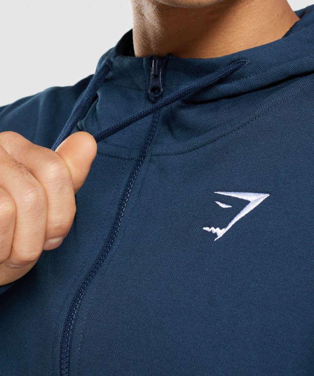 Sudadera Con Capucha Gymshark Essential Oversized Zip Up Hombre Azul Marino | e7tnaILc2Tv