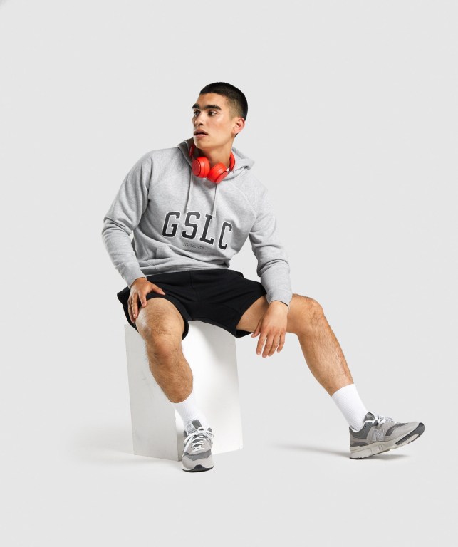 Sudadera Con Capucha Gymshark GSLC Collegiate Hombre Grises Claro | DxfqzpVKrxG