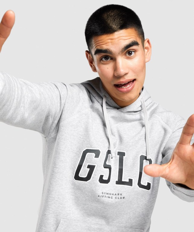 Sudadera Con Capucha Gymshark GSLC Collegiate Hombre Grises Claro | DxfqzpVKrxG