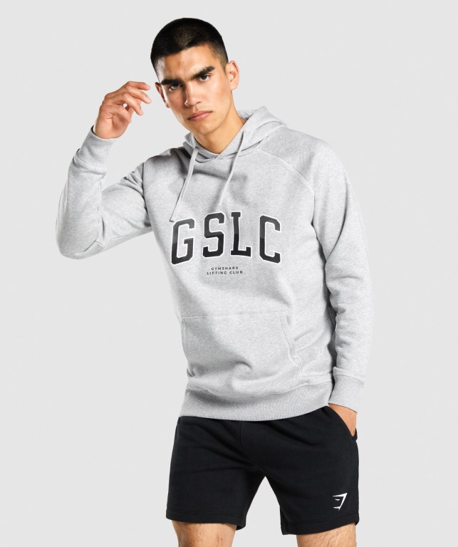 Sudadera Con Capucha Gymshark GSLC Collegiate Hombre Grises Claro | DxfqzpVKrxG