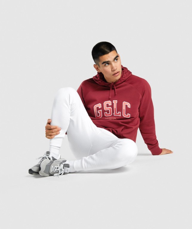 Sudadera Con Capucha Gymshark GSLC Collegiate Hombre Vino | VvKHeMtkhbu