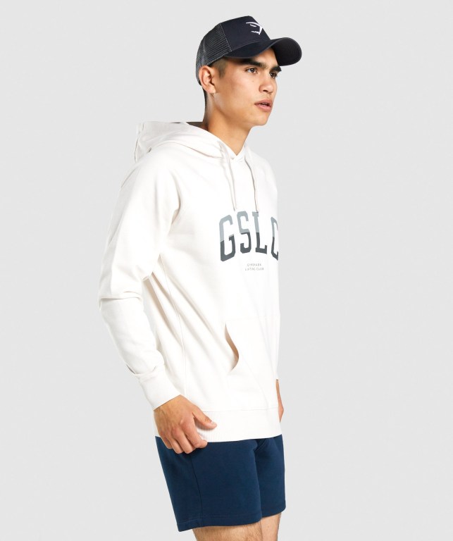 Sudadera Con Capucha Gymshark GSLC Collegiate Hombre Creme | pXz1WF7oDdp