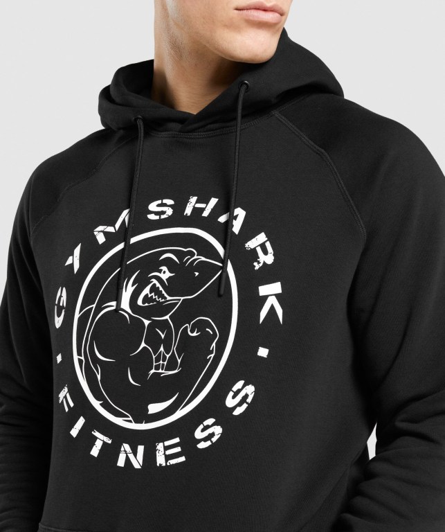 Sudadera Con Capucha Gymshark Legacy Hombre Negros Blancos | GjCdA8XOhLs