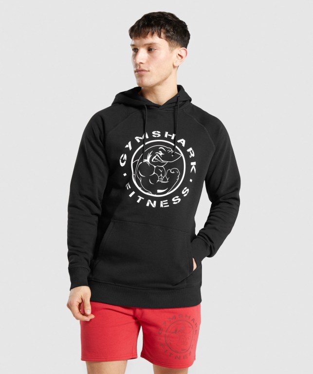 Sudadera Con Capucha Gymshark Legacy Hombre Negros Blancos | GjCdA8XOhLs