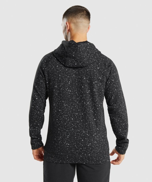 Sudadera Con Capucha Gymshark Micro Print Hombre Negros | UXWVCjC7RhV